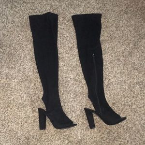 Thigh High Open Toe Boots